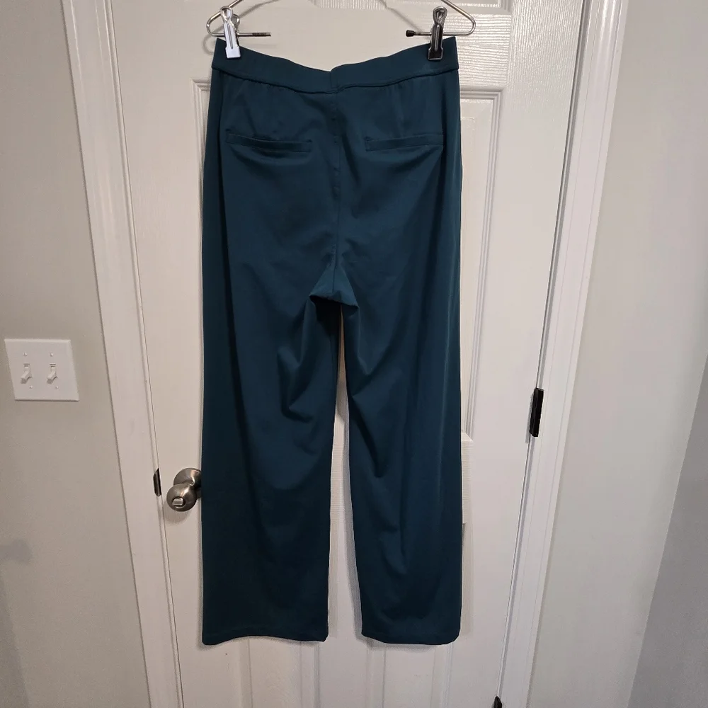 Halara‎ Women's High Rise Wide Straight Leg Pants Teal Size Medium - Picture 2 of 11